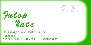 fulop mate business card